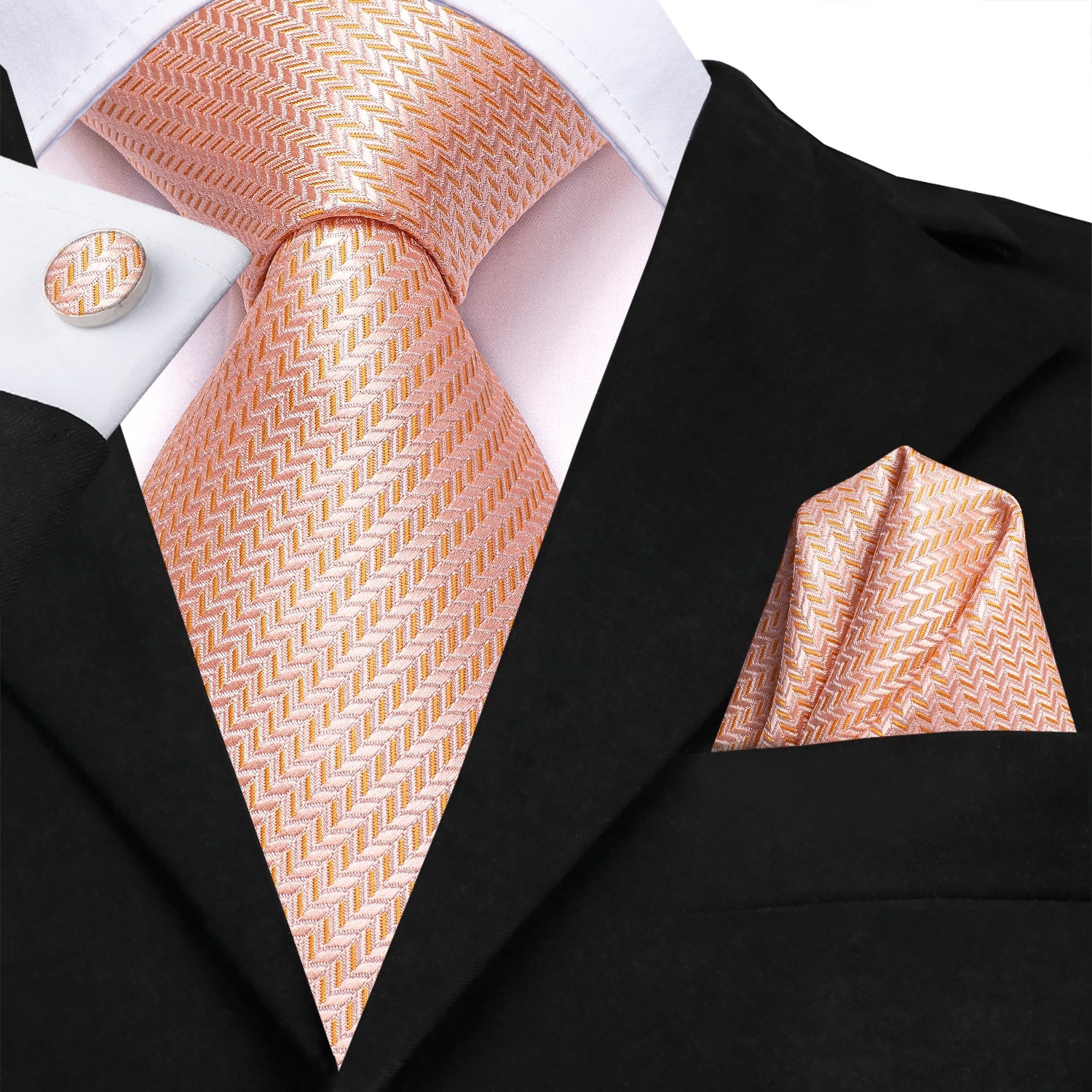 GentCrest Red Plaid Tie Hanky Cufflinks Set - Image 2