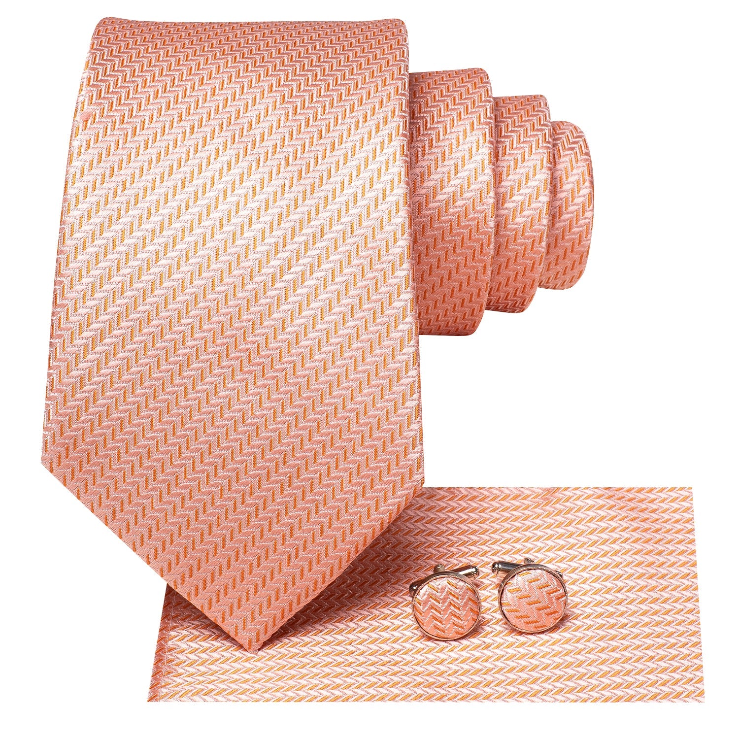 GentCrest Red Plaid Tie Hanky Cufflinks Set - Image 4