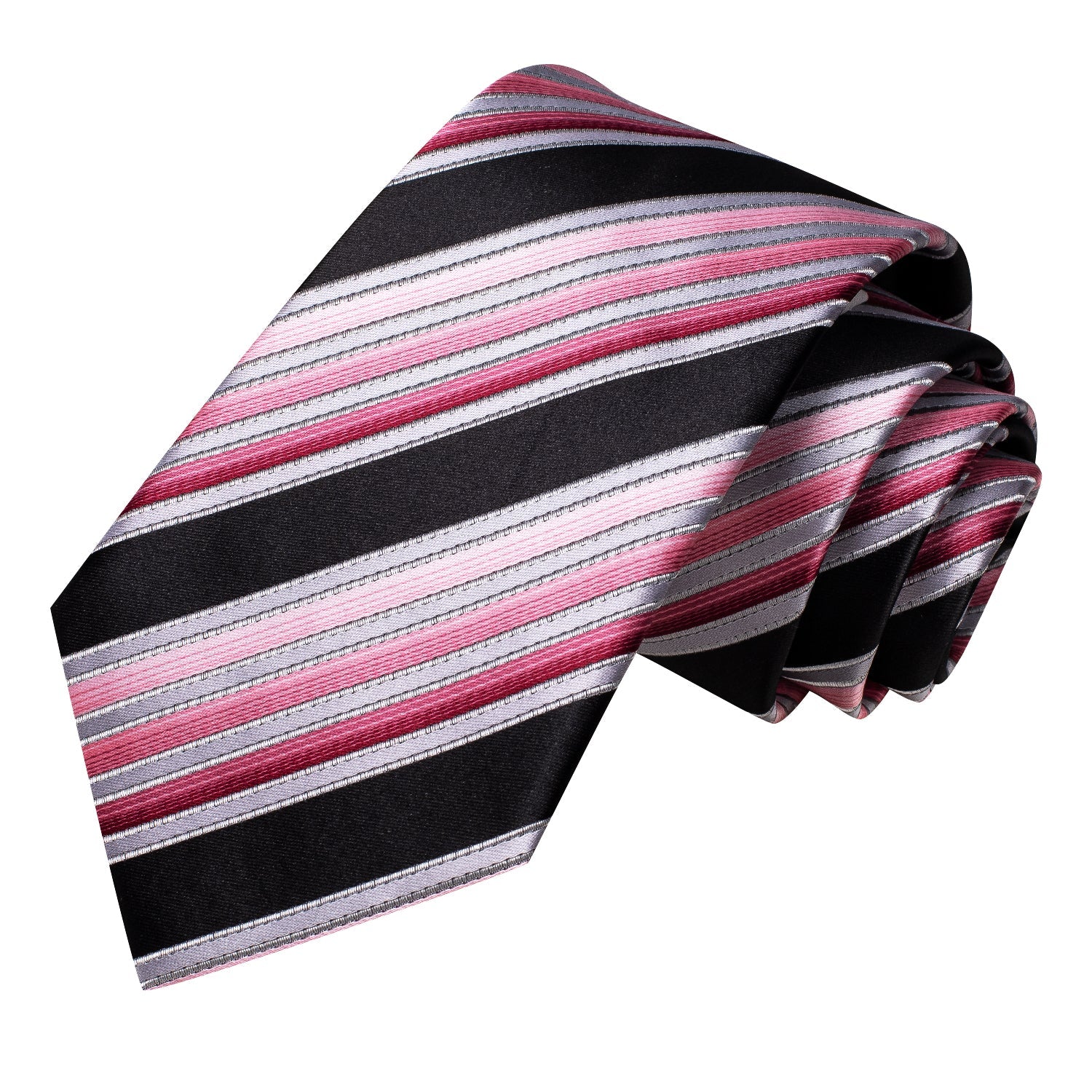 GentCrest Black Striped Tie Hanky Cufflinks Set - Image 5
