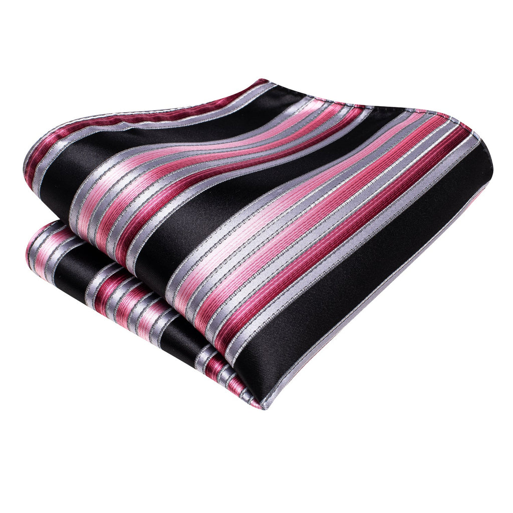 GentCrest Black Striped Tie Hanky Cufflinks Set - Image 6