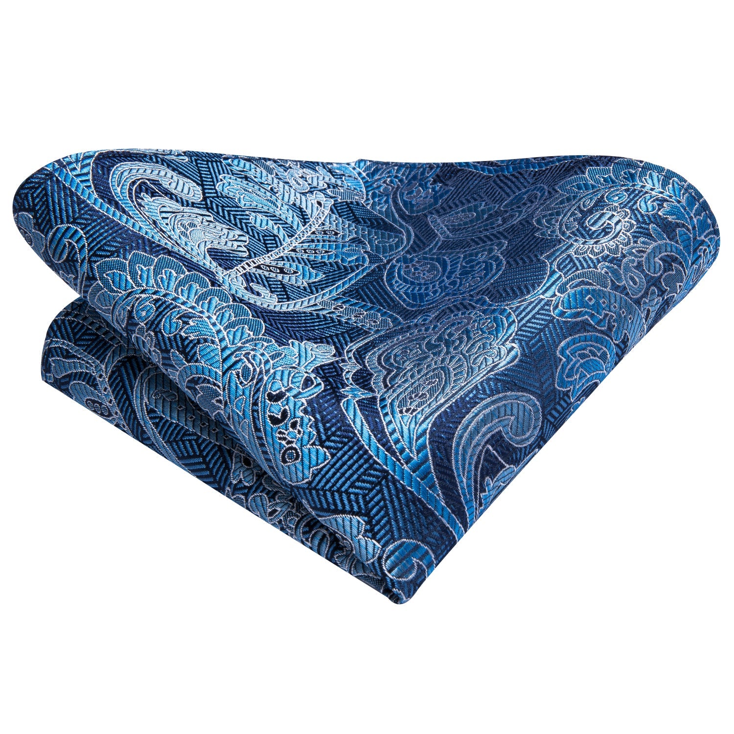 GentCrest Blue Paisley Tie Hanky Cufflinks Set - Image 5