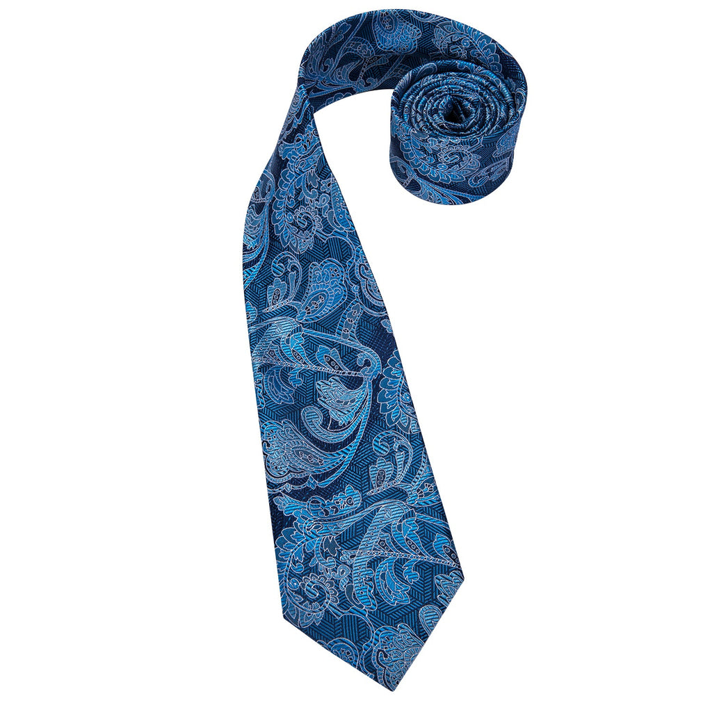 GentCrest Blue Paisley Tie Hanky Cufflinks Set - Image 4