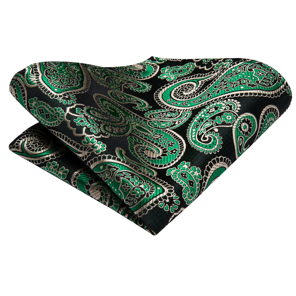 GentCrest Green Paisley Tie Hanky Cufflinks Set - Image 5