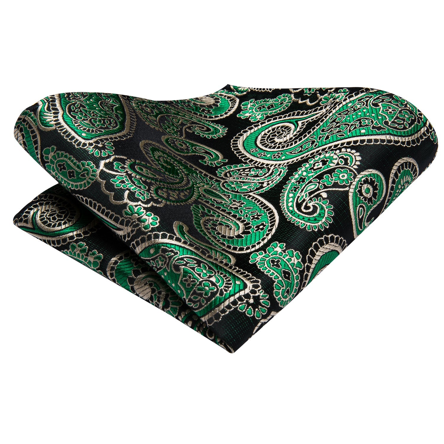 GentCrest Green Paisley Tie Hanky Cufflinks Set - Image 5