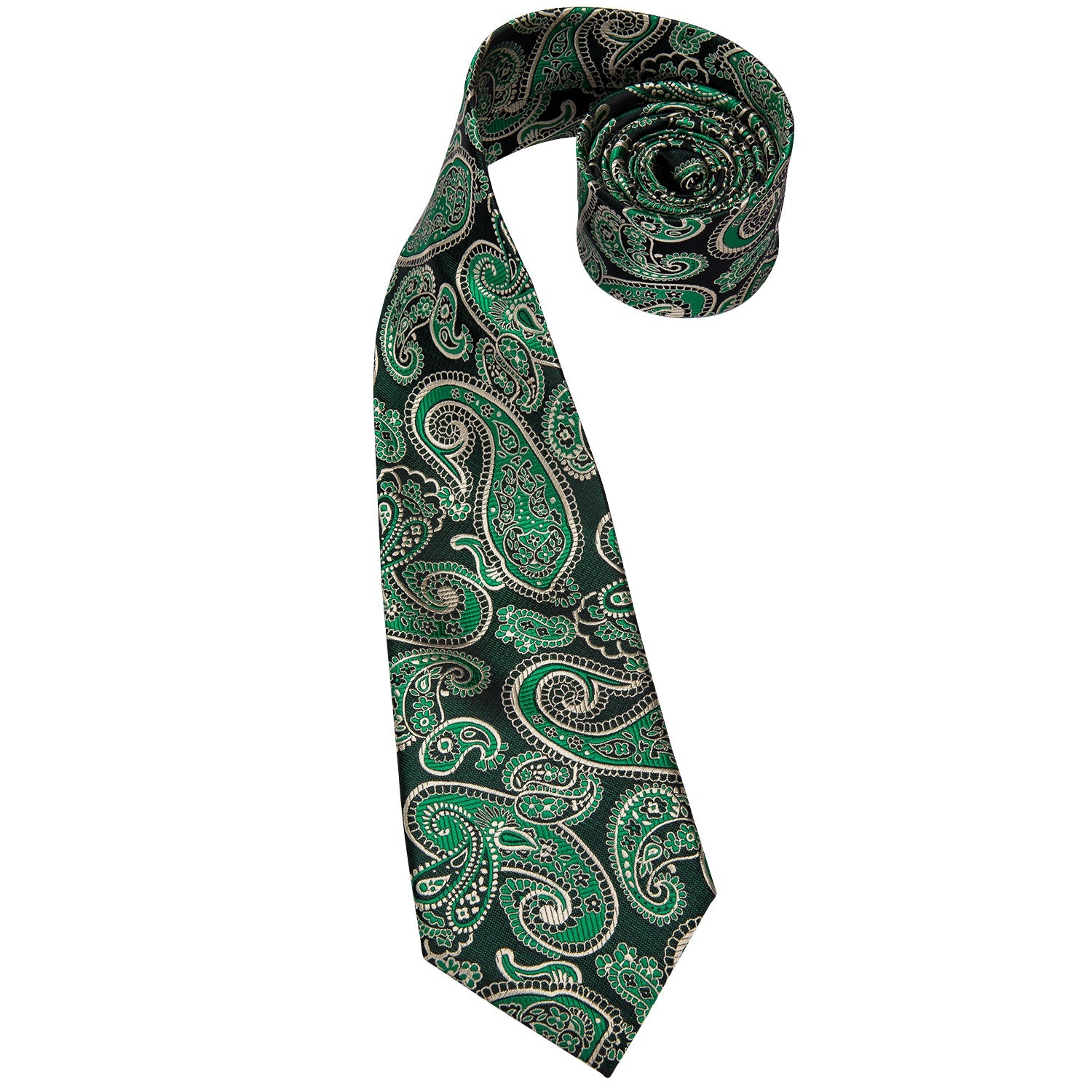 GentCrest Green Paisley Tie Hanky Cufflinks Set - Image 4