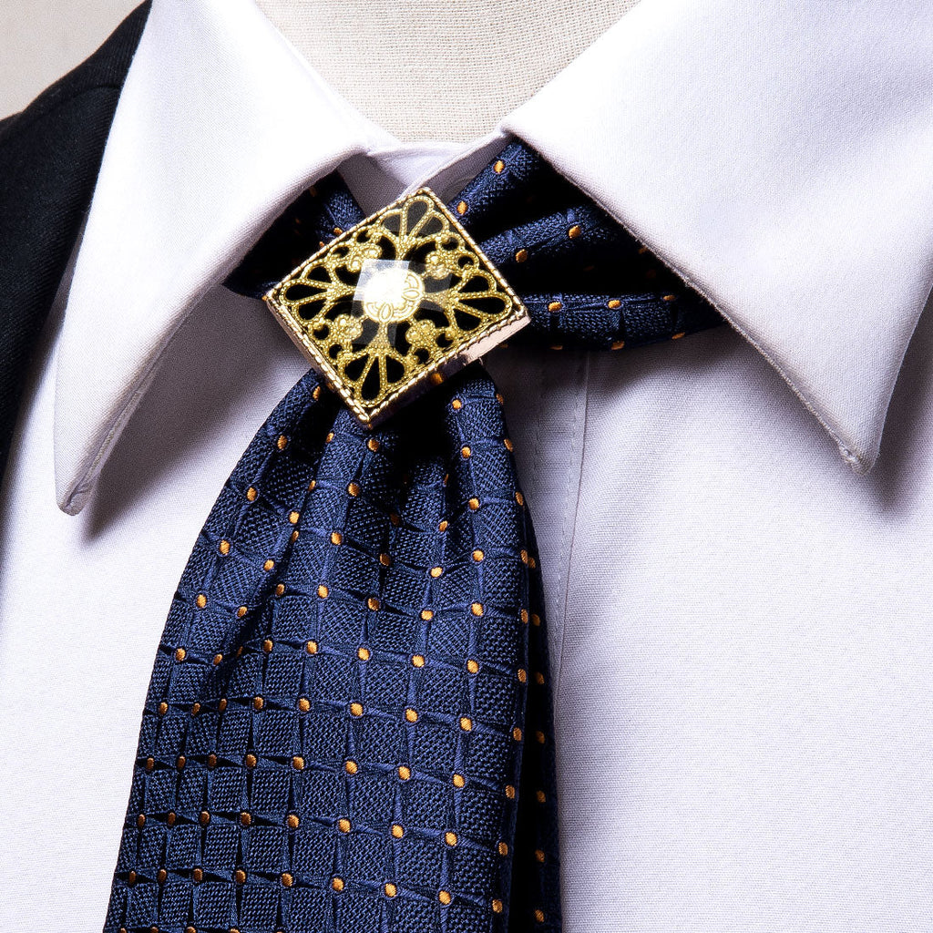 GentCrest Blue Plaid Tie with Accessories - Image 1