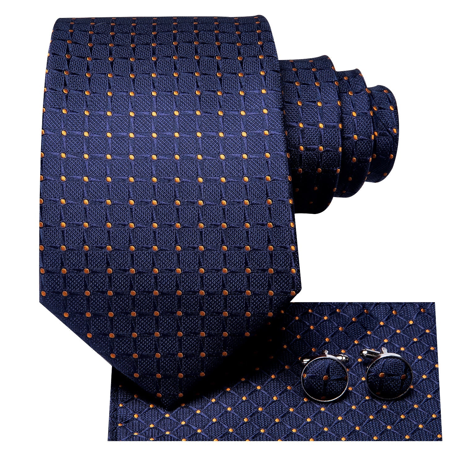 GentCrest Blue Plaid Tie with Accessories - Image 3