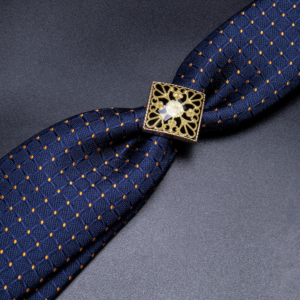 GentCrest Blue Plaid Tie with Accessories - Image 2