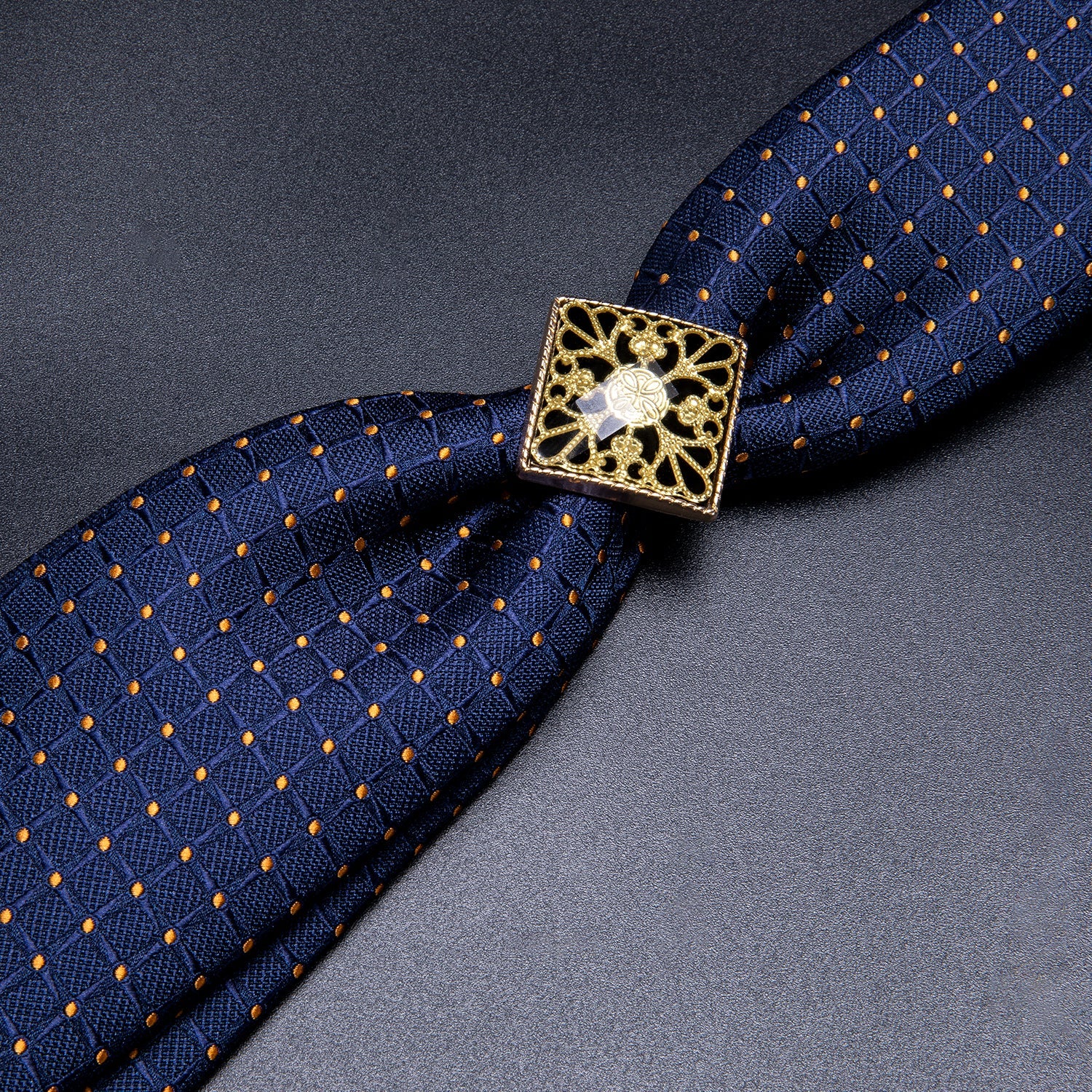 GentCrest Blue Plaid Tie with Accessories - Image 2