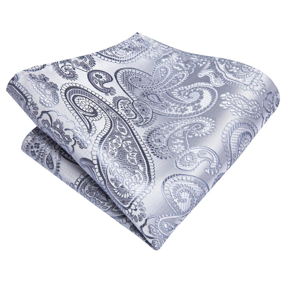 GentCrest Grey Paisley Tie Hanky Cufflinks Set - Image 6