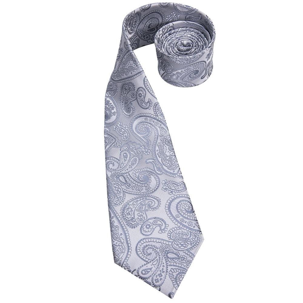 GentCrest Grey Paisley Tie Hanky Cufflinks Set - Image 7