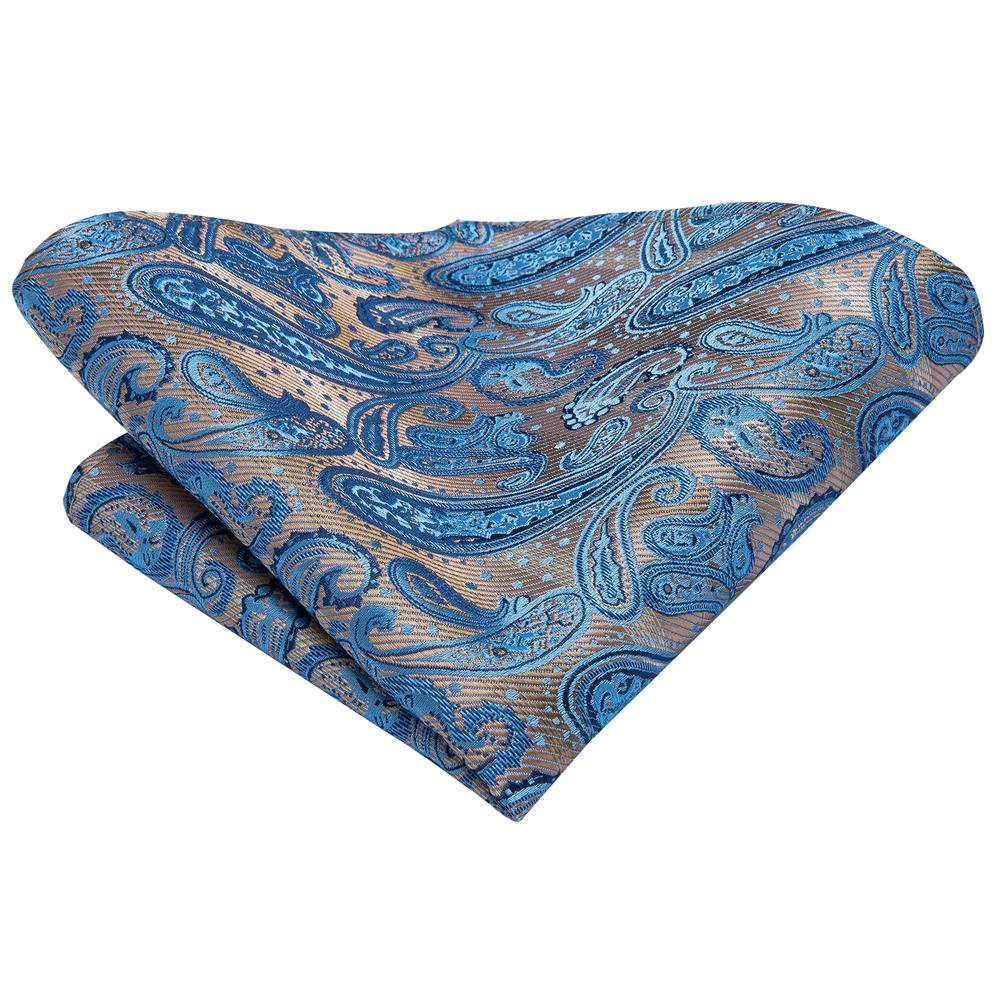 GentCrest Blue Paisley Tie Hanky Cufflinks Set - Image 3