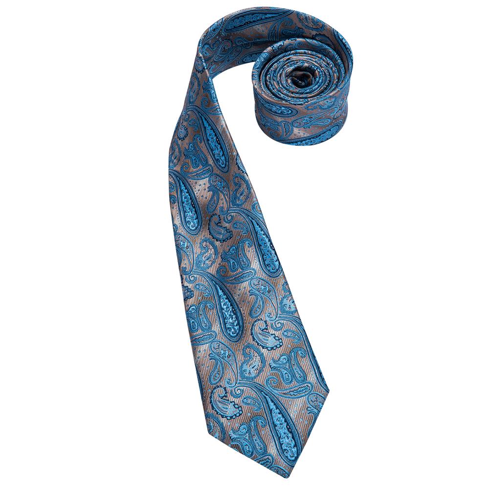 GentCrest Blue Paisley Tie Hanky Cufflinks Set - Image 4