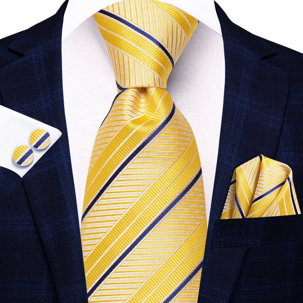 GentCrest Blue Striped Tie Hanky Cufflinks Set - Image 2