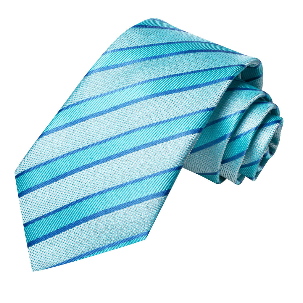 GentCrest Blue Striped Tie Hanky Cufflinks Set - Image 4