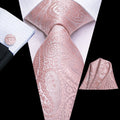 GentCrest Pink Paisley Tie Hanky Cufflinks Set - Image 1