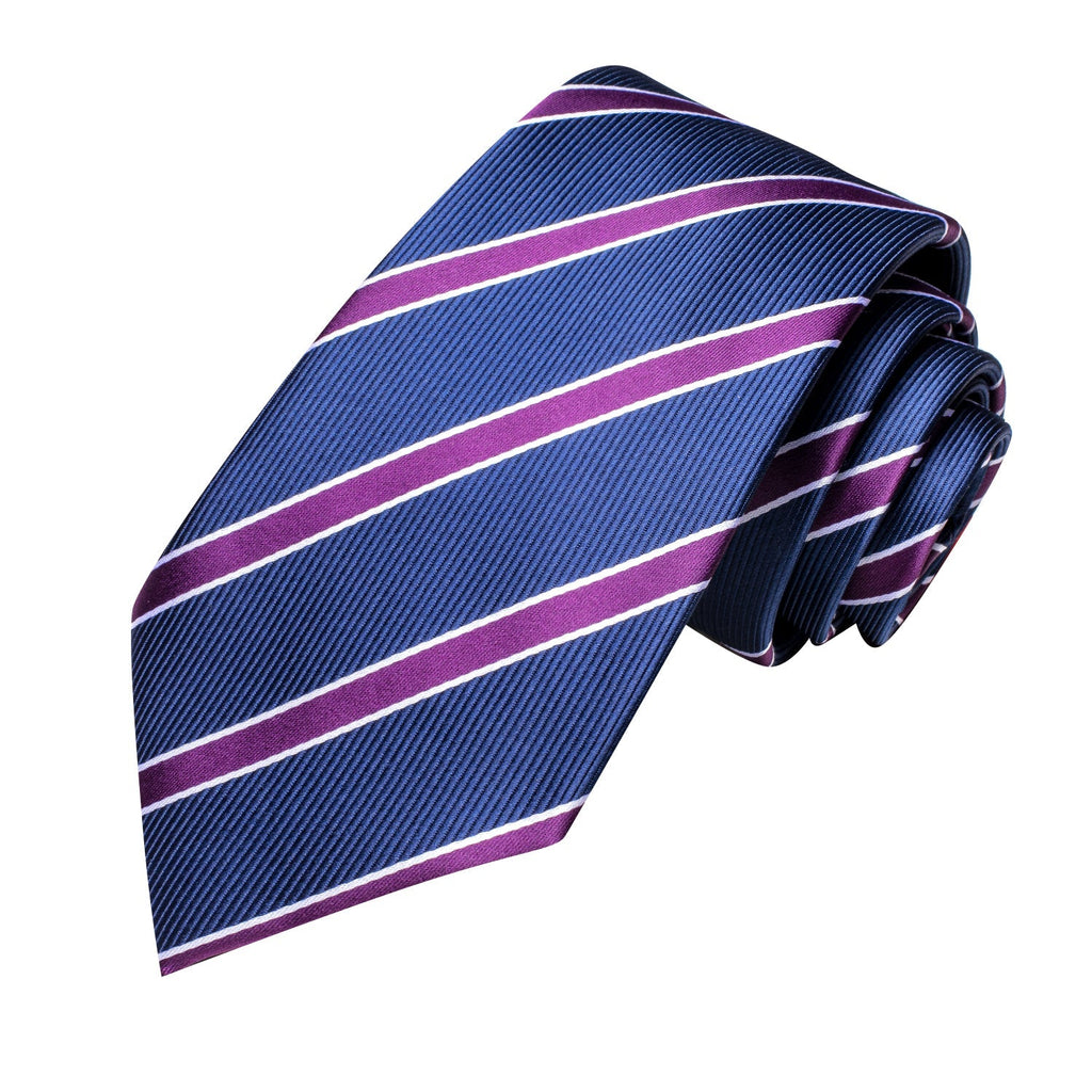 GentCrest Blue Striped Tie Hanky Cufflinks Set - Image 3