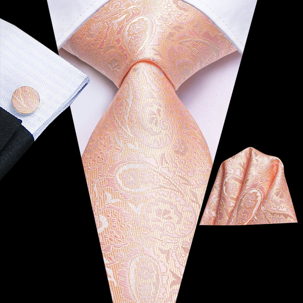 GentCrest Pink Paisley Tie Hanky Cufflinks Set - Image 2