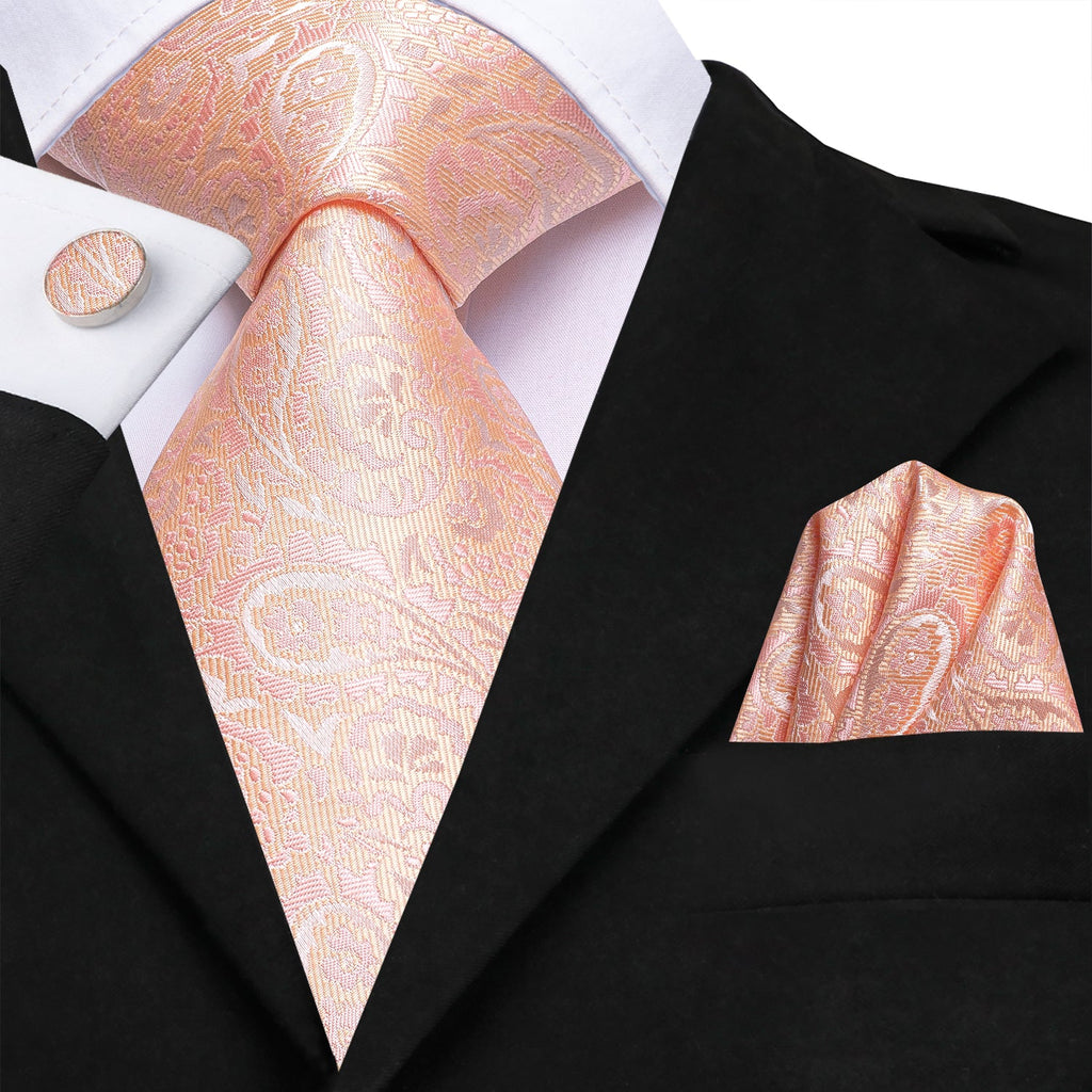 GentCrest Pink Paisley Tie Hanky Cufflinks Set - Image 3