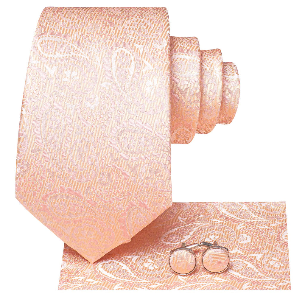 GentCrest Pink Paisley Tie Hanky Cufflinks Set - Image 4