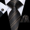 GentCrest Black Classic Tie Hanky Cufflinks Set - Image 1