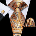 GentCrest Gold Paisley Tie Hanky Cufflinks Set - Image 1