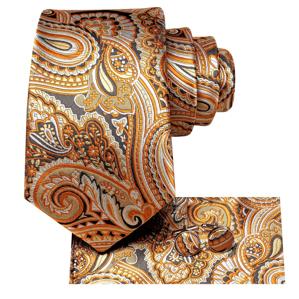 GentCrest Gold Paisley Tie Hanky Cufflinks Set - Image 2