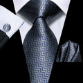 GentCrest Blue Striped Tie Hanky Cufflinks Set - Image 1