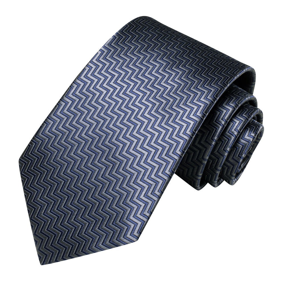 GentCrest Blue Striped Tie Hanky Cufflinks Set - Image 3