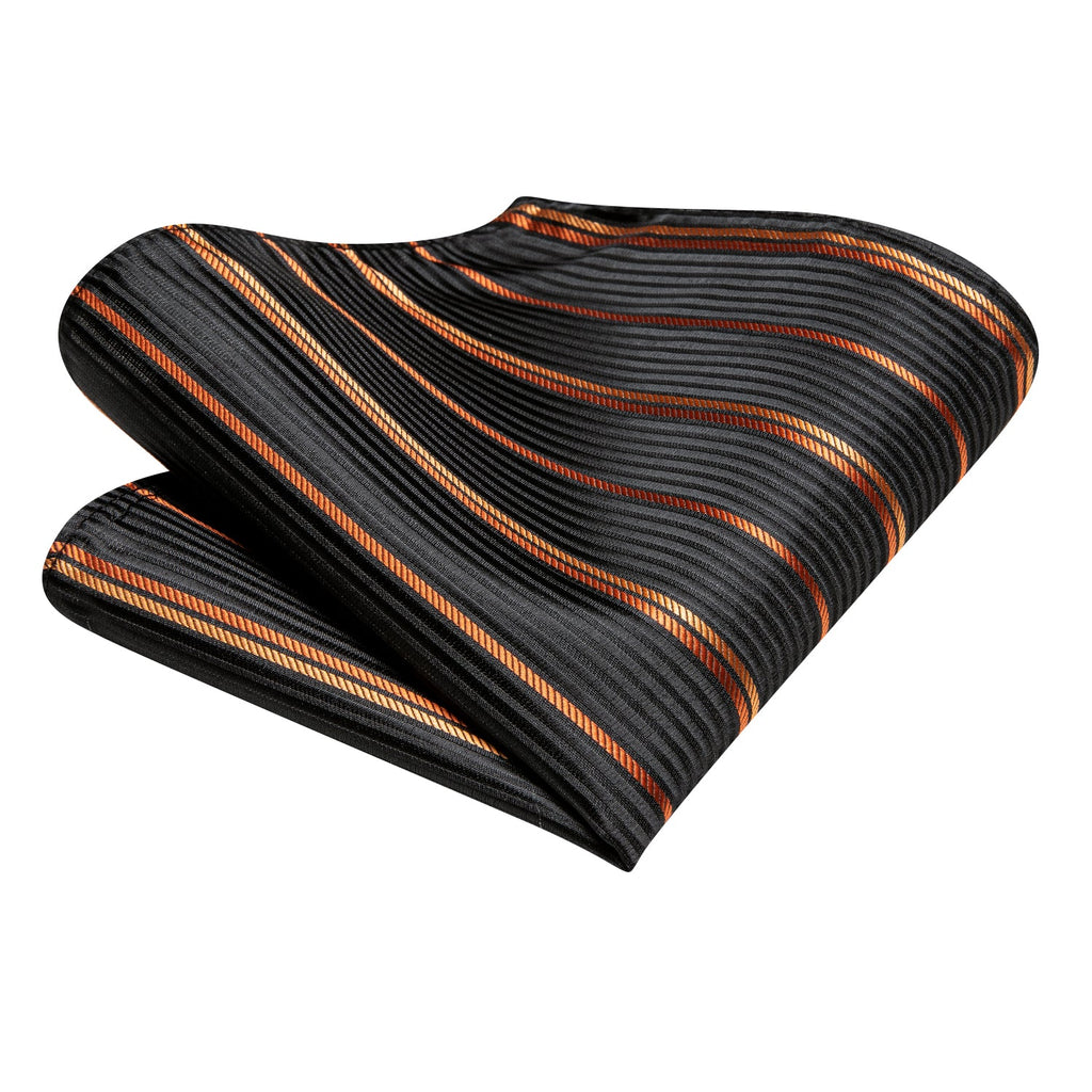 GentCrest Black Striped Tie Hanky Cufflinks Set - Image 4