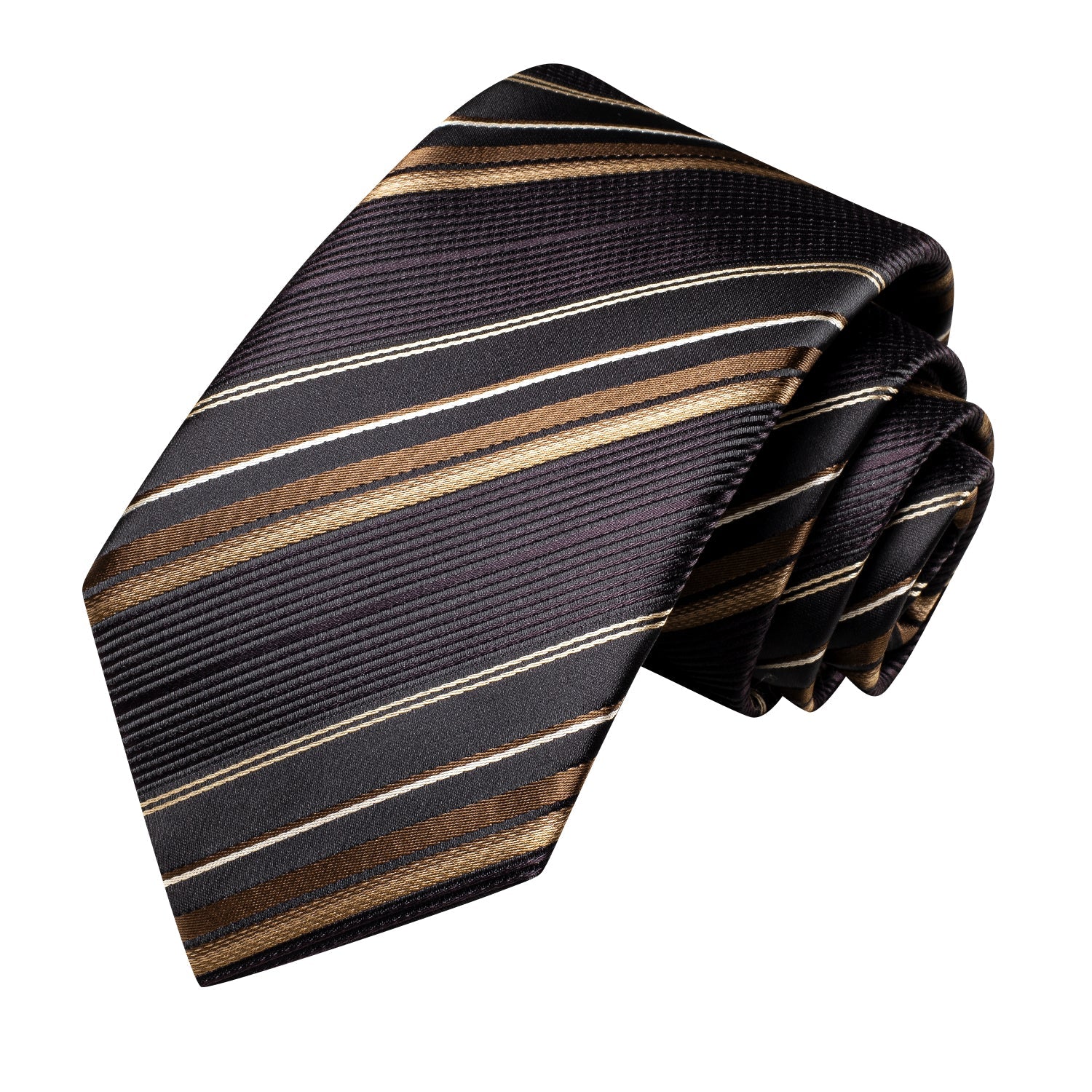 GentCrest Black Striped Tie Hanky Cufflinks Set - Image 5