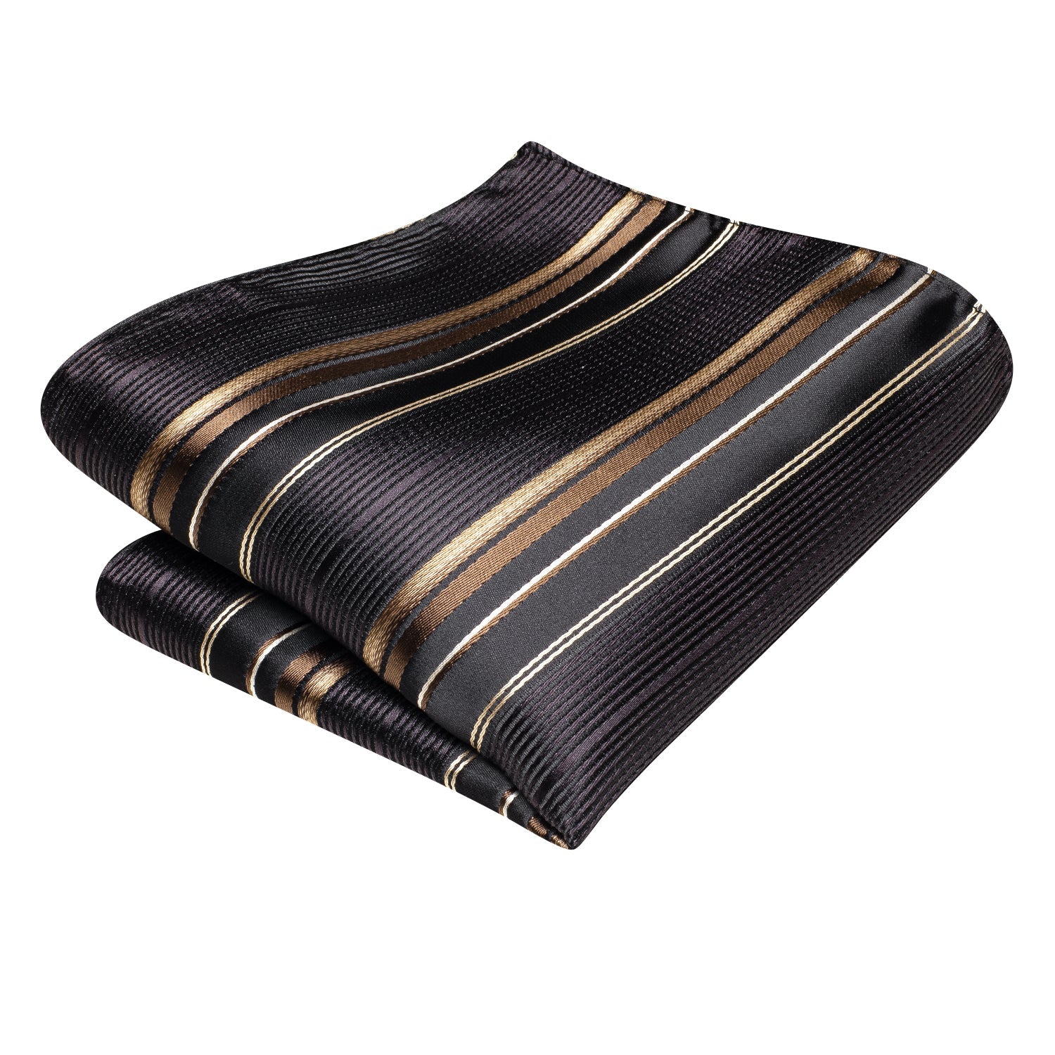 GentCrest Black Striped Tie Hanky Cufflinks Set - Image 7