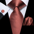 GentCrest Red Solid Tie Hanky Cufflinks Set - Image 1