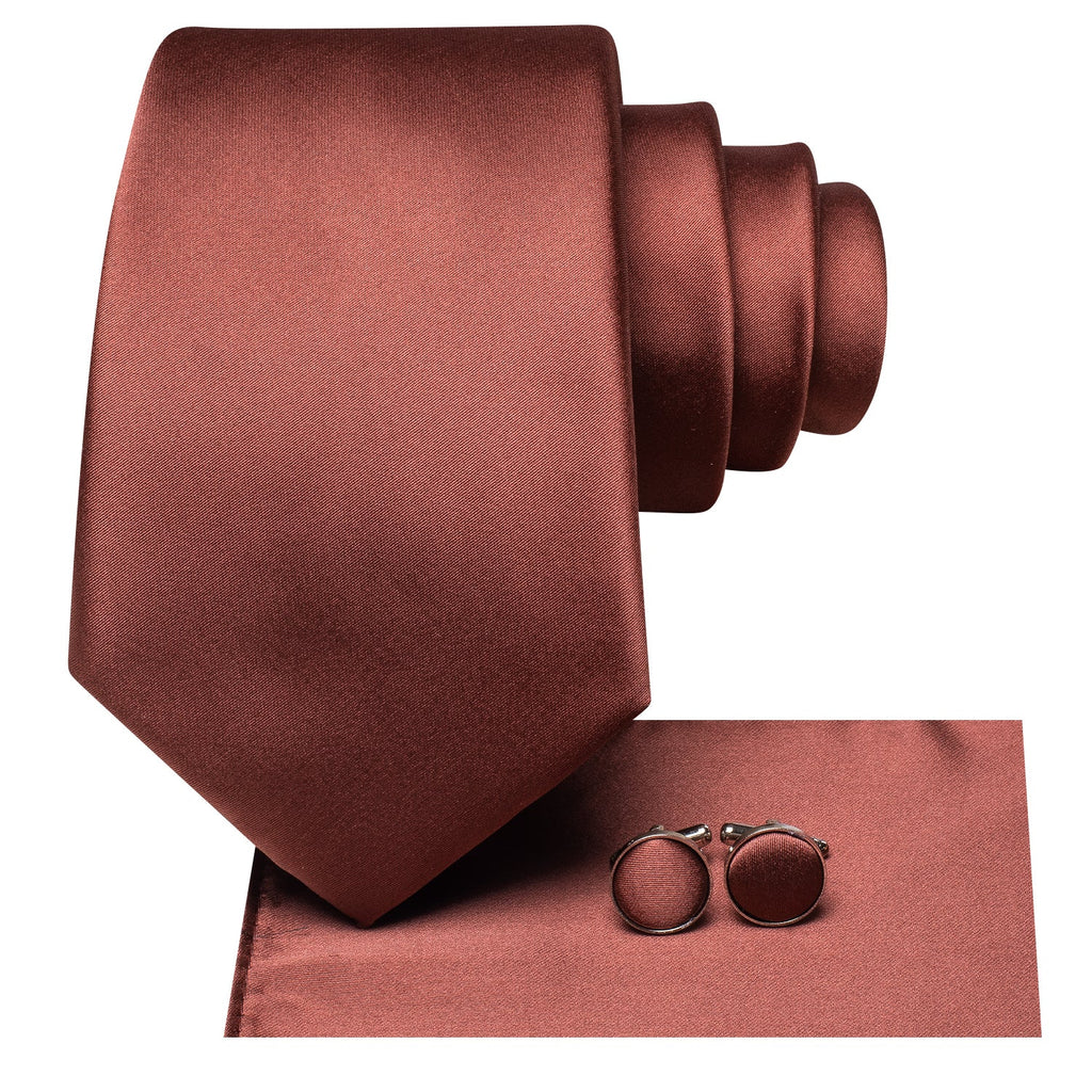 GentCrest Red Solid Tie Hanky Cufflinks Set - Image 2
