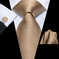 GentCrest Khaki Solid Tie Hanky Cufflinks Set - Image 1