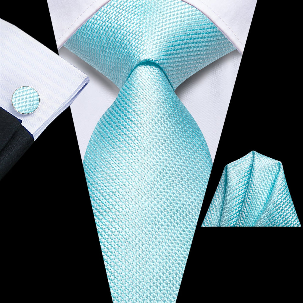 GentCrest Blue Textured Tie Hanky Cufflinks Set - Image 1