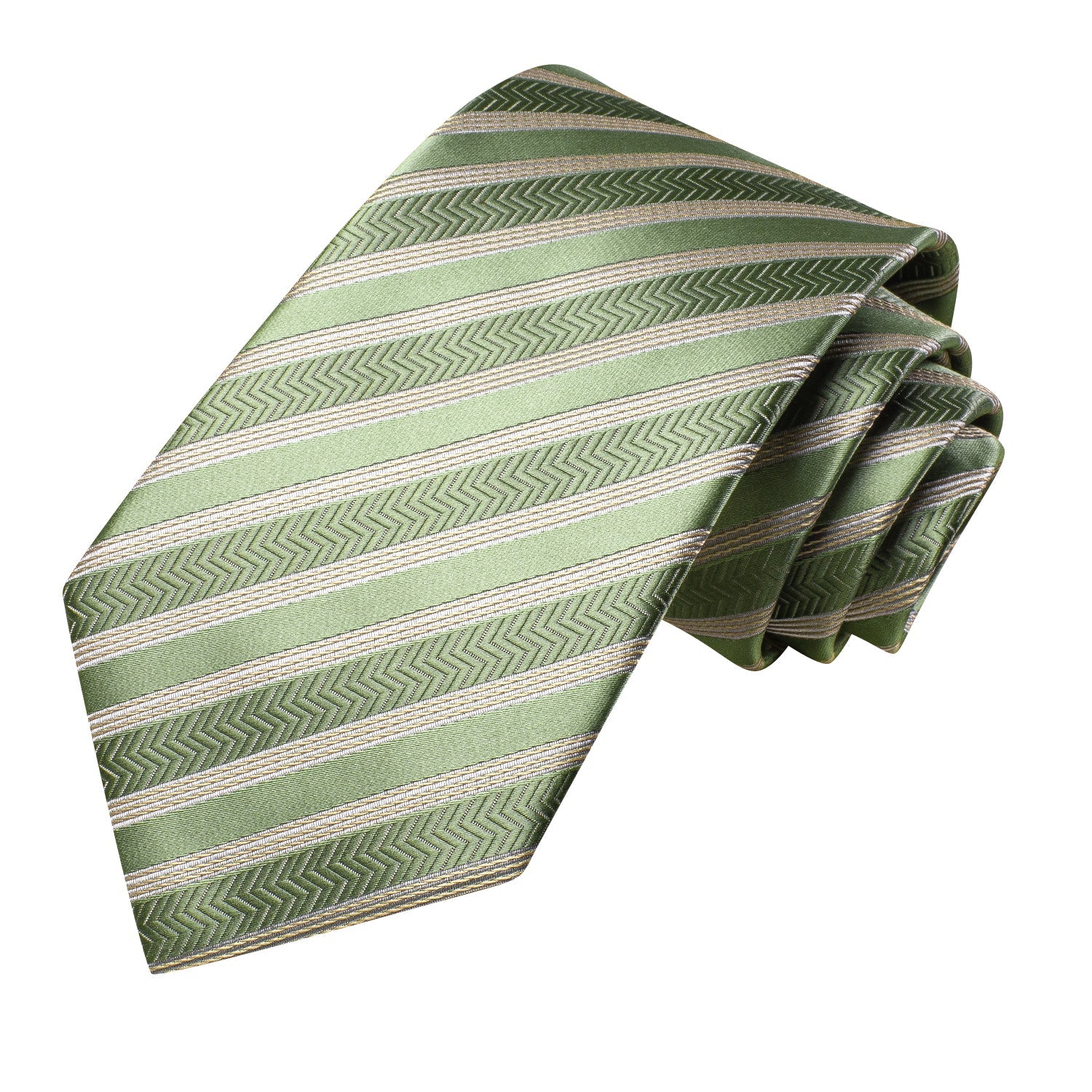GentCrest Green Striped Tie Hanky Cufflinks Set - Image 6