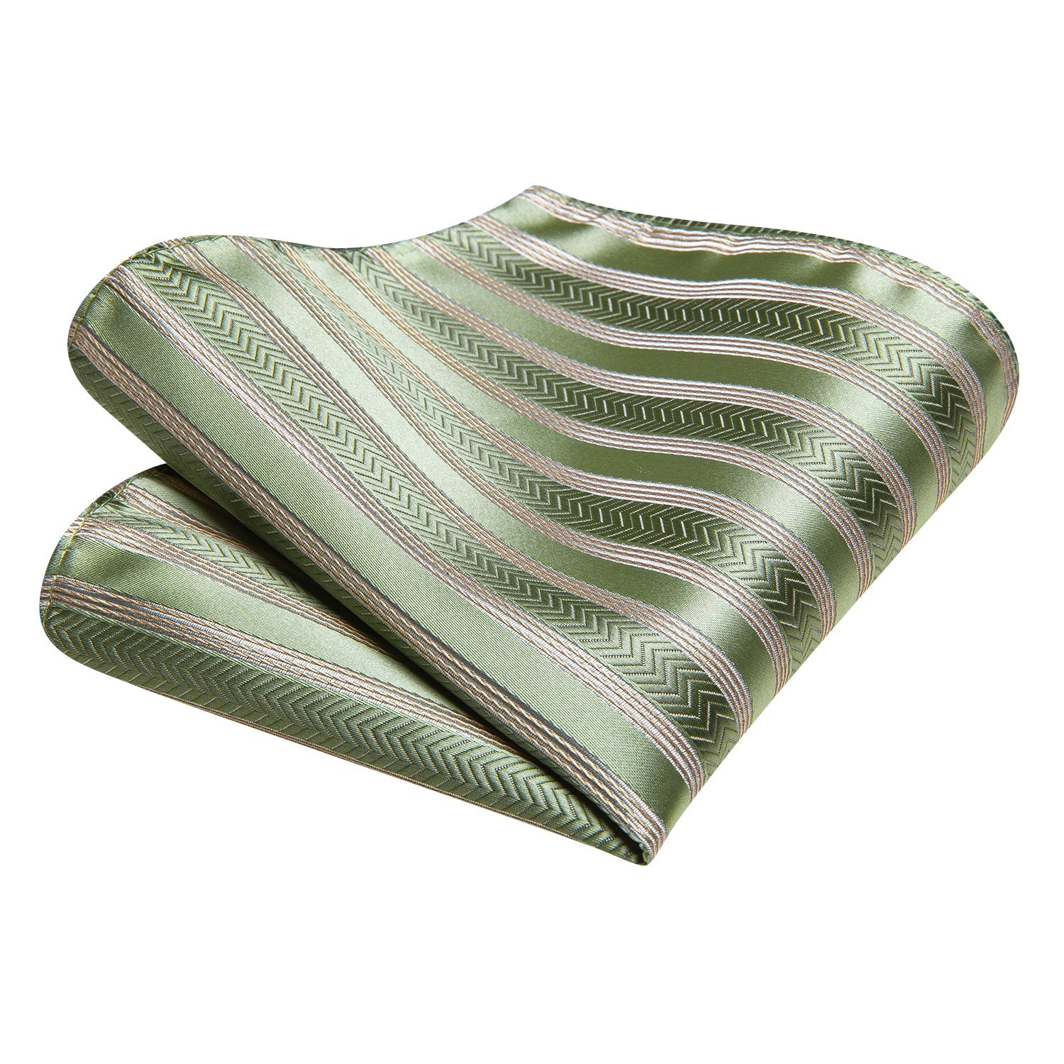 GentCrest Green Striped Tie Hanky Cufflinks Set - Image 8