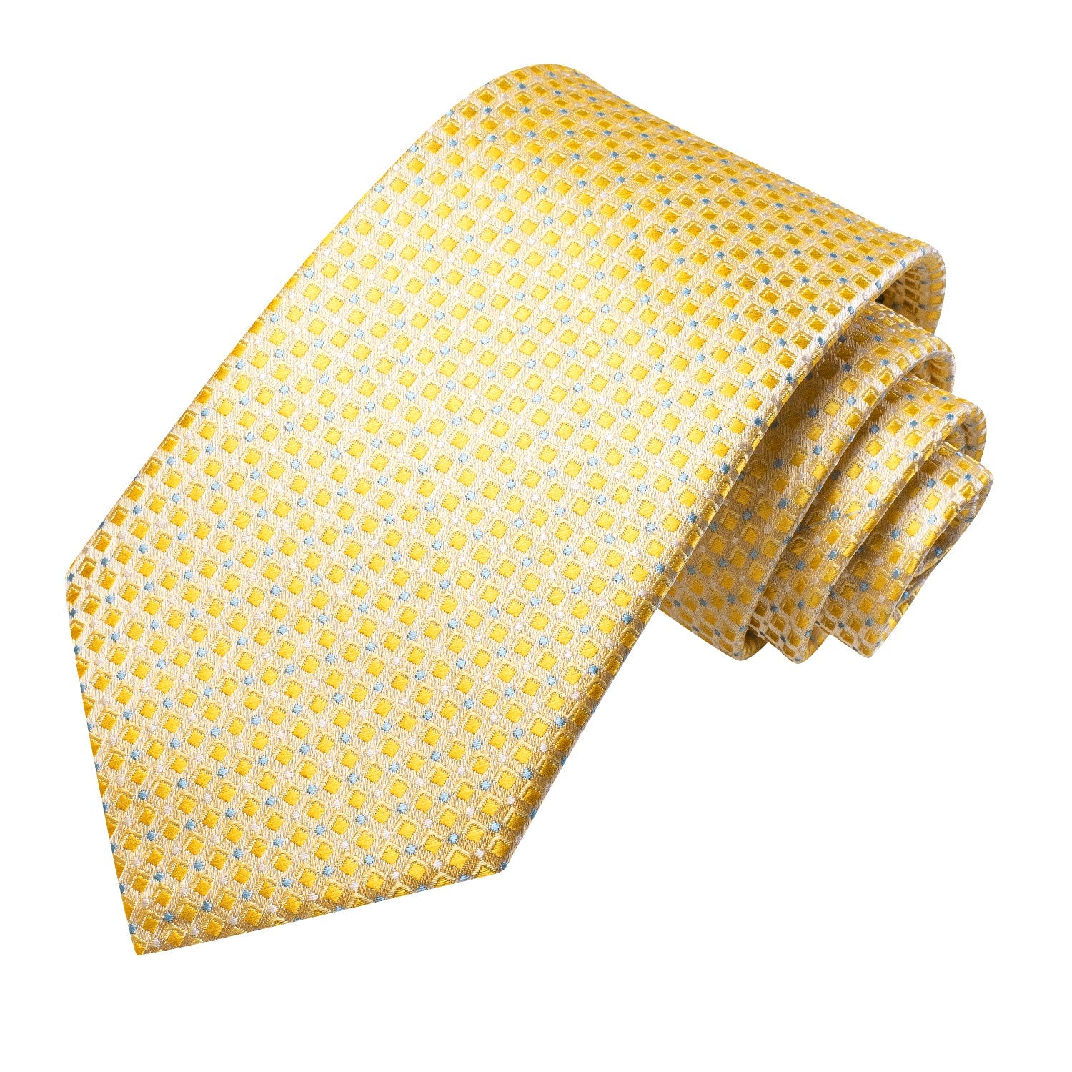 GentCrest Yellow Plaid Tie Hanky Cufflinks Set - Image 3