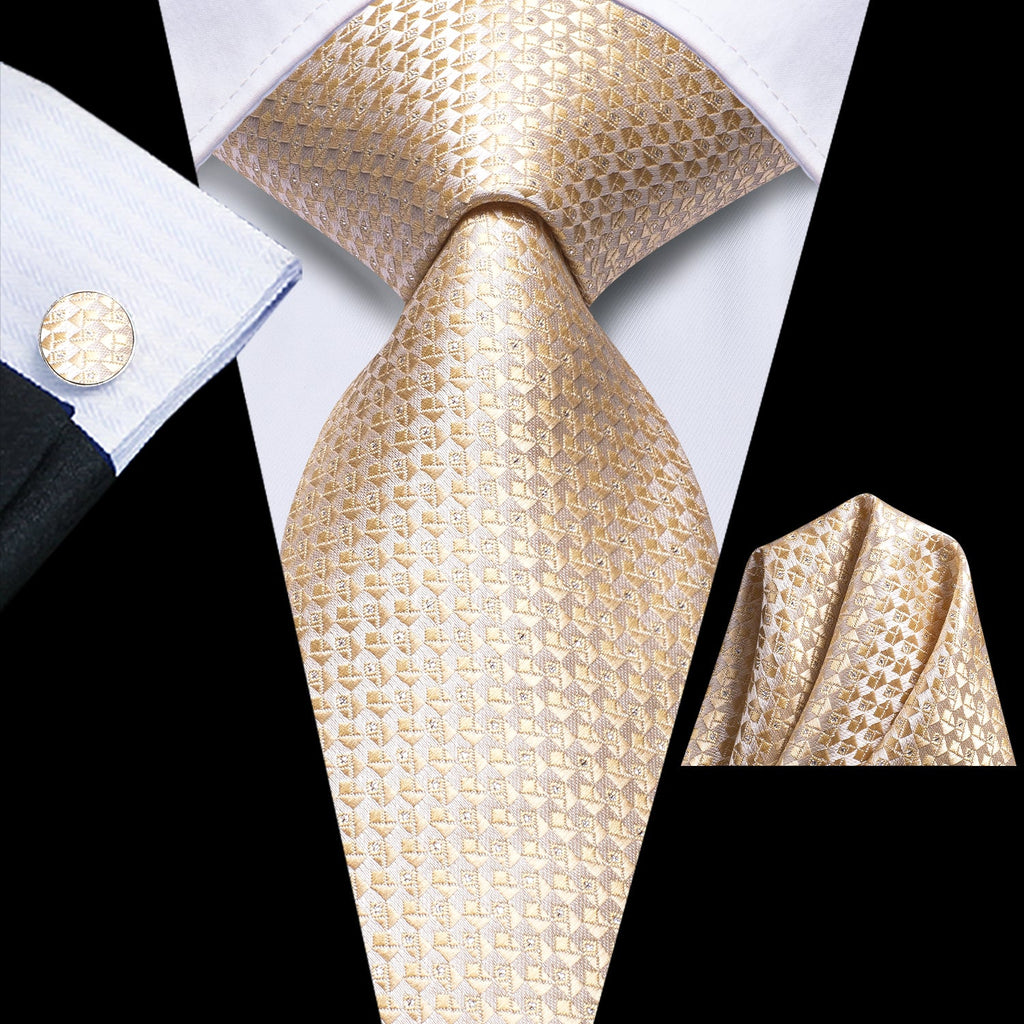 GentCrest Red Plaid Tie Hanky Cufflinks Set - Image 1