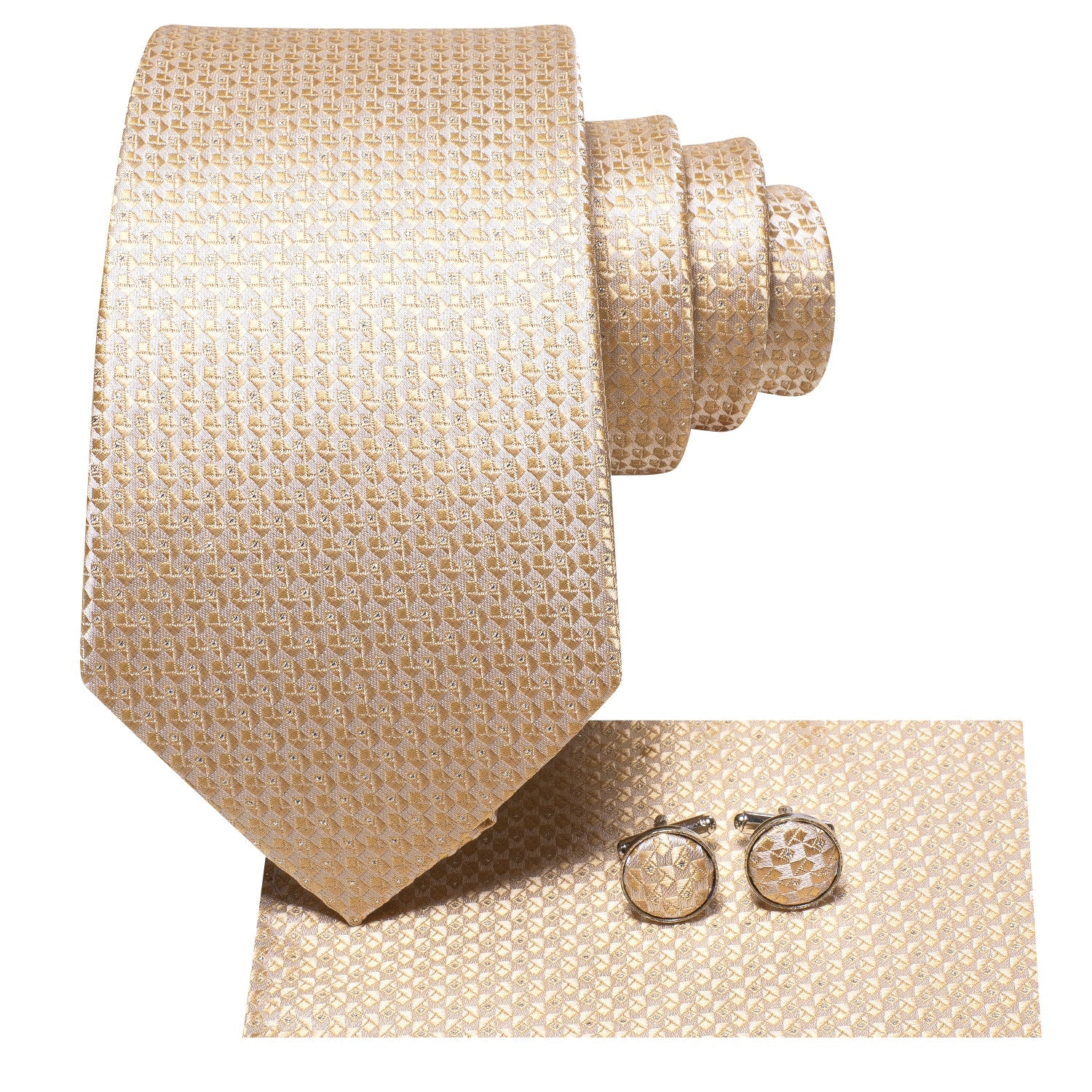 GentCrest Red Plaid Tie Hanky Cufflinks Set - Image 2