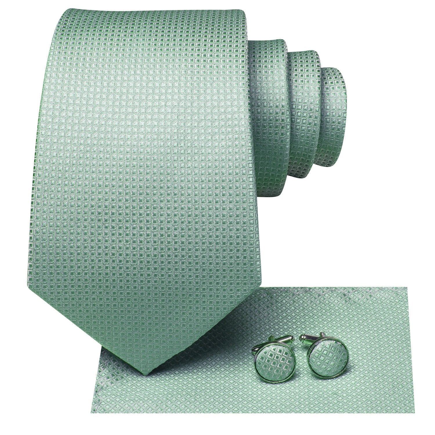 GentCrest Red Plaid Tie Hanky Cufflinks Set - Image 2