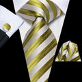 GentCrest Green Striped Tie Hanky Cufflinks Set - Image 1