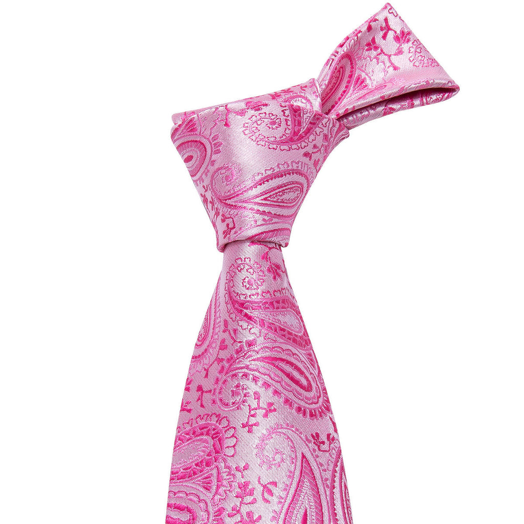 Pink Paisley Silk Tie Set - GentCrest - View 2