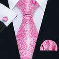 Pink Paisley Silk Tie Set - GentCrest