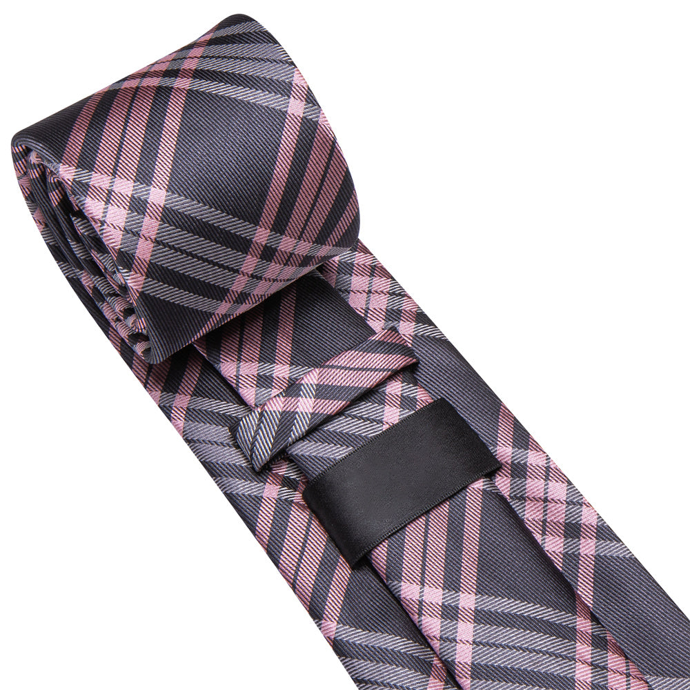 GentCrest Pink Plaid Tie Hanky Cufflinks Set - Image 6