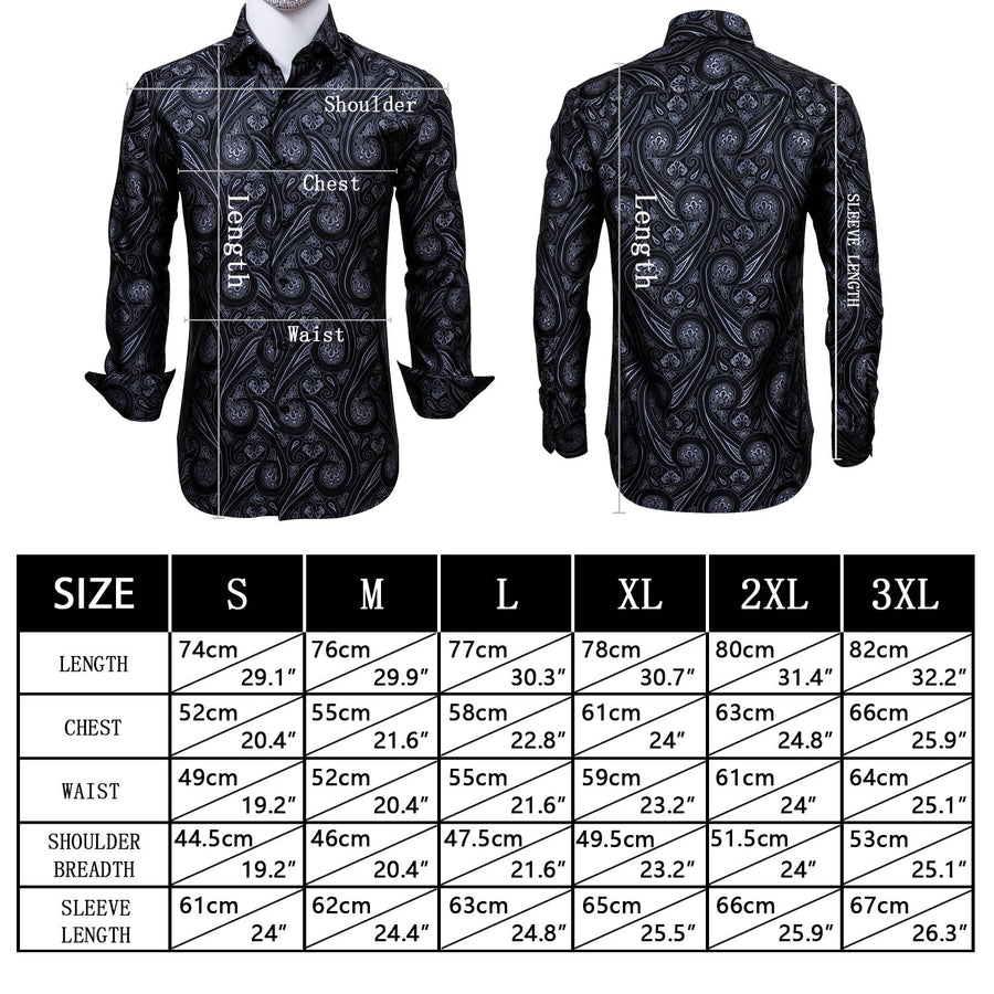 Black and White Paisley Dress Shirt - GentCrest - View 5