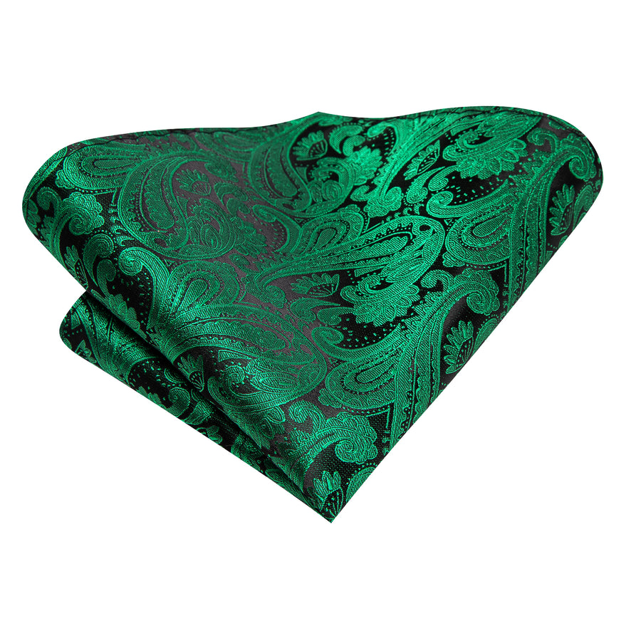 Dark Green and Black XL Silk Tie Set - GentCrest - View 5