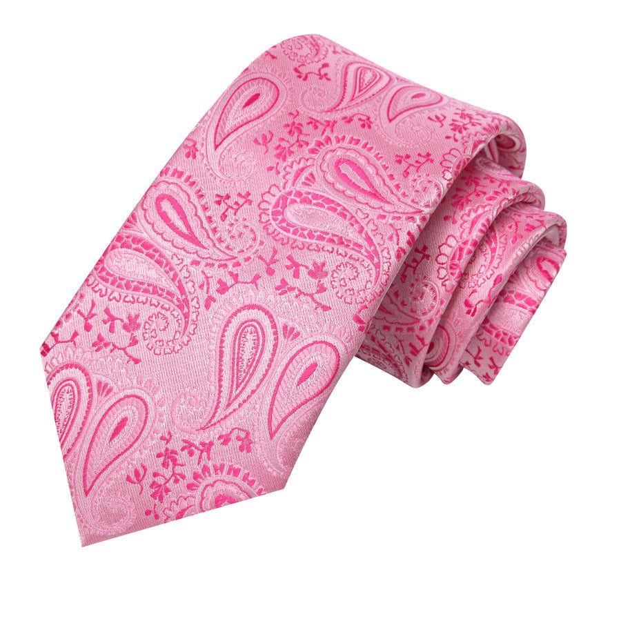 Pink Paisley XL Silk Tie Set - GentCrest - View 3