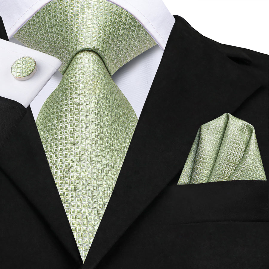 Sage Green XL Silk Tie Set - GentCrest